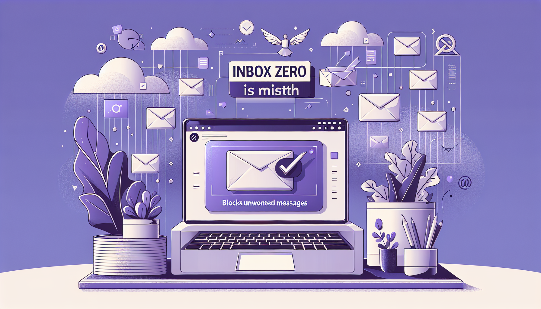 Professional illustration representing: Inbox Zero is a Myth (Unless You Block LinkedIn Spam)