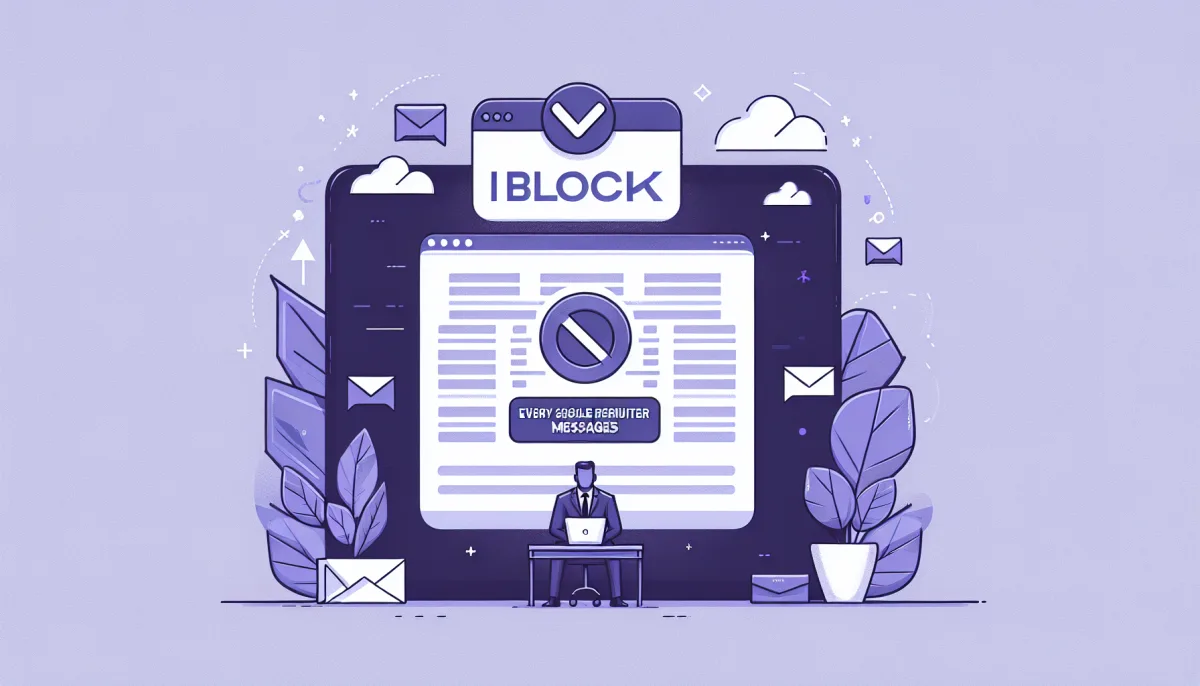 Professional illustration representing: Why I Block Every Single Recruiter Messages (No Guilt, No Regrets)