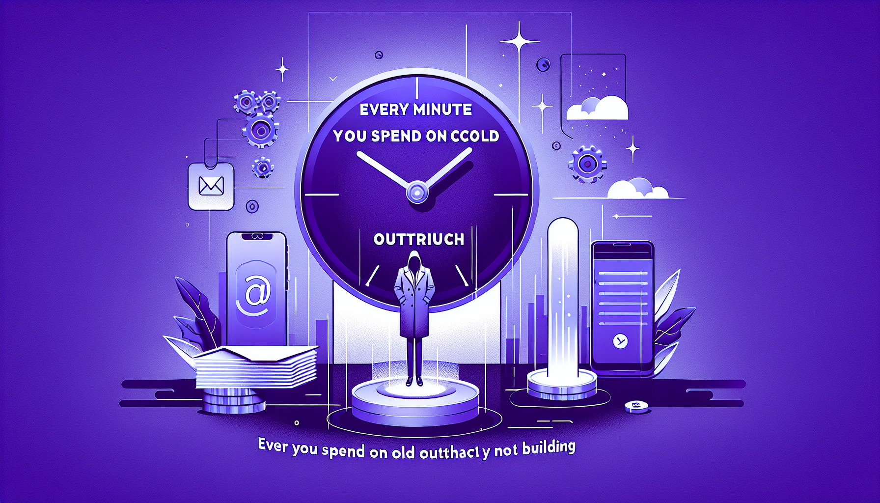 Professional illustration representing: Every Minute You Spend on Cold Outreach is a Minute You're Not Building