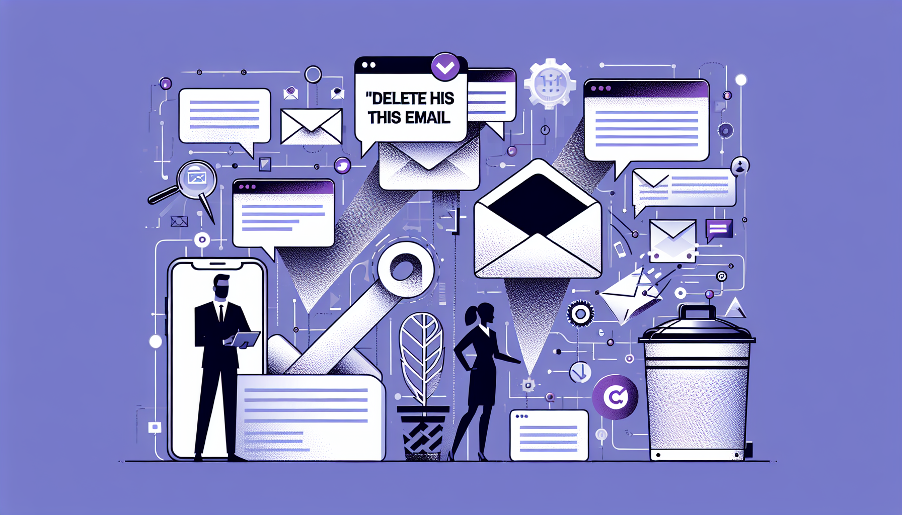 Professional illustration representing: The 10 Words That Scream 'Delete This Email'