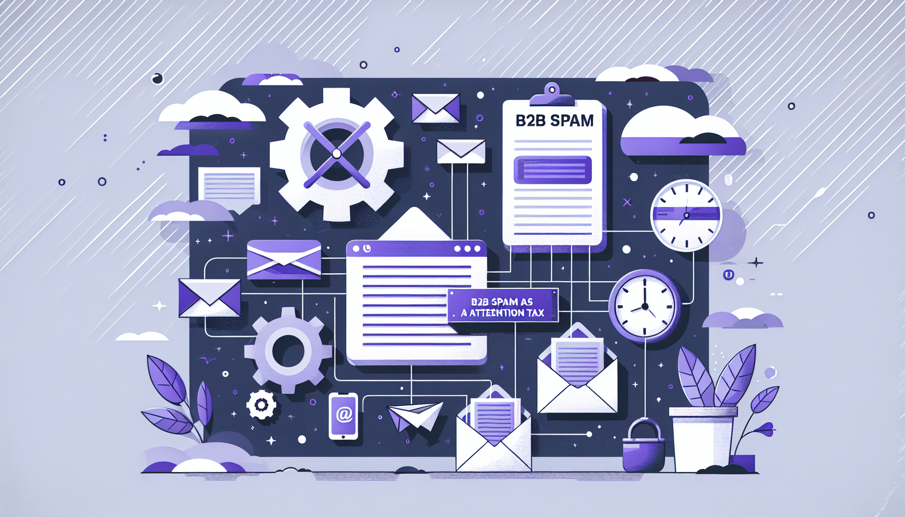 Professional illustration representing: B2B Spam is a Tax on Your Attention (And It's Time to Stop Paying)