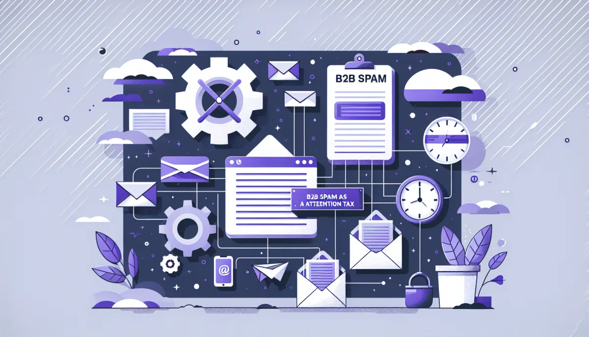 Professional illustration representing: B2B Spam is a Tax on Your Attention (And It's Time to Stop Paying)