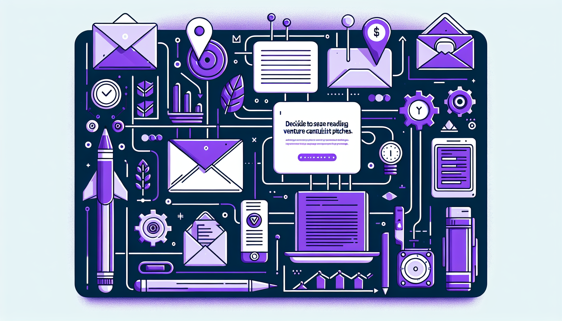 Professional illustration representing: I Stopped Reading VC Pitches. Best Decision Ever.