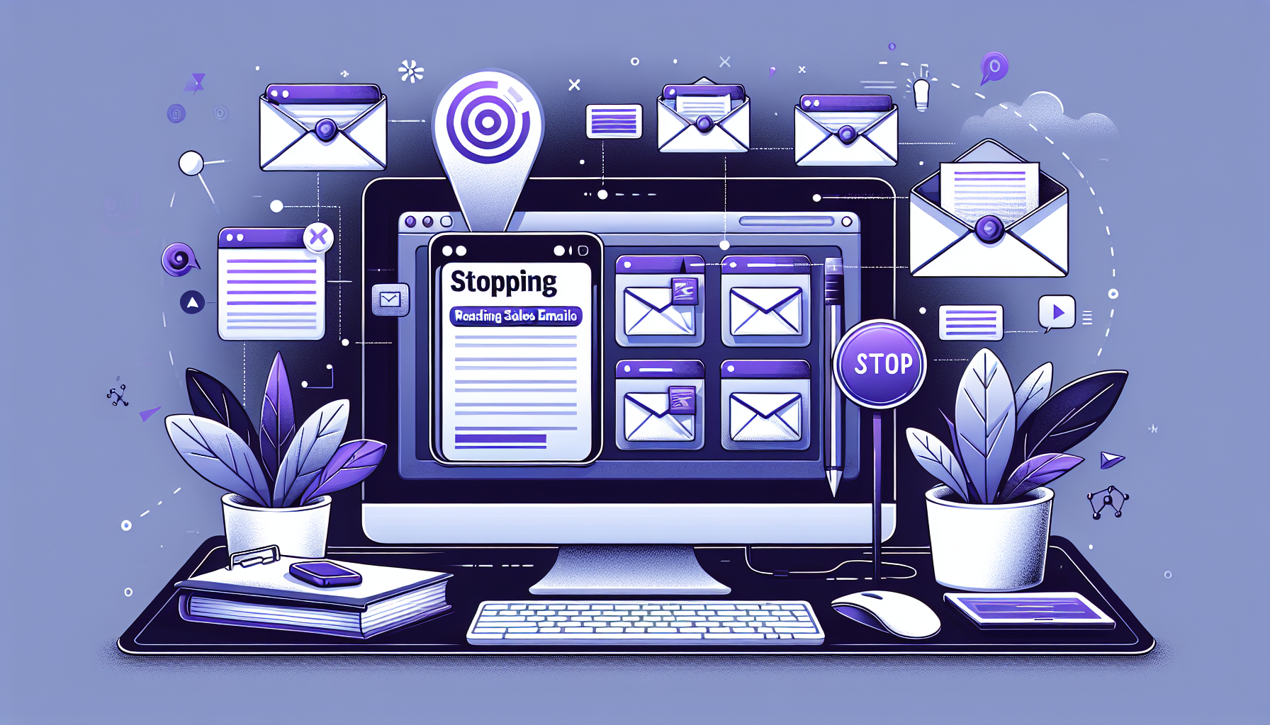 Professional illustration representing: I Stopped Reading Sales Emails. Best Decision Ever.