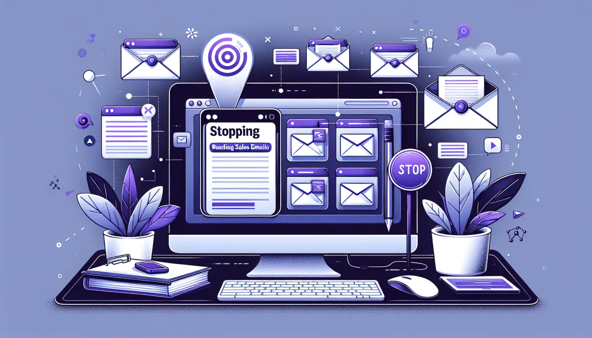 Professional illustration representing: I Stopped Reading Sales Emails. Best Decision Ever.