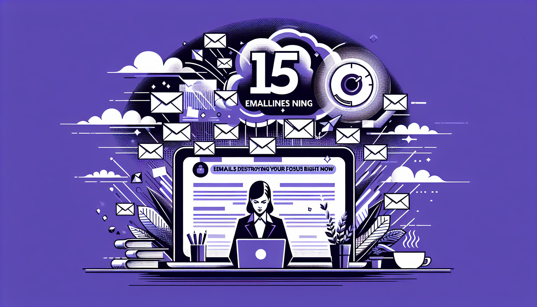 Professional illustration representing: The 15 Emails Destroying Your Focus Right Now