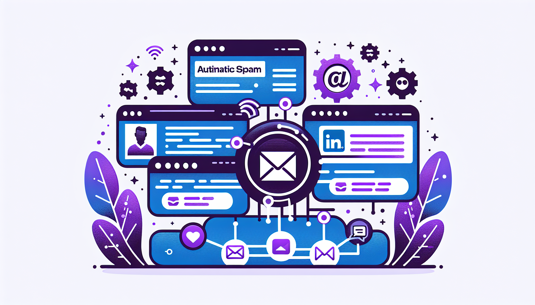 Professional illustration representing: LinkedIn Spam? Automatic Delete. Here's Why That's Smart.