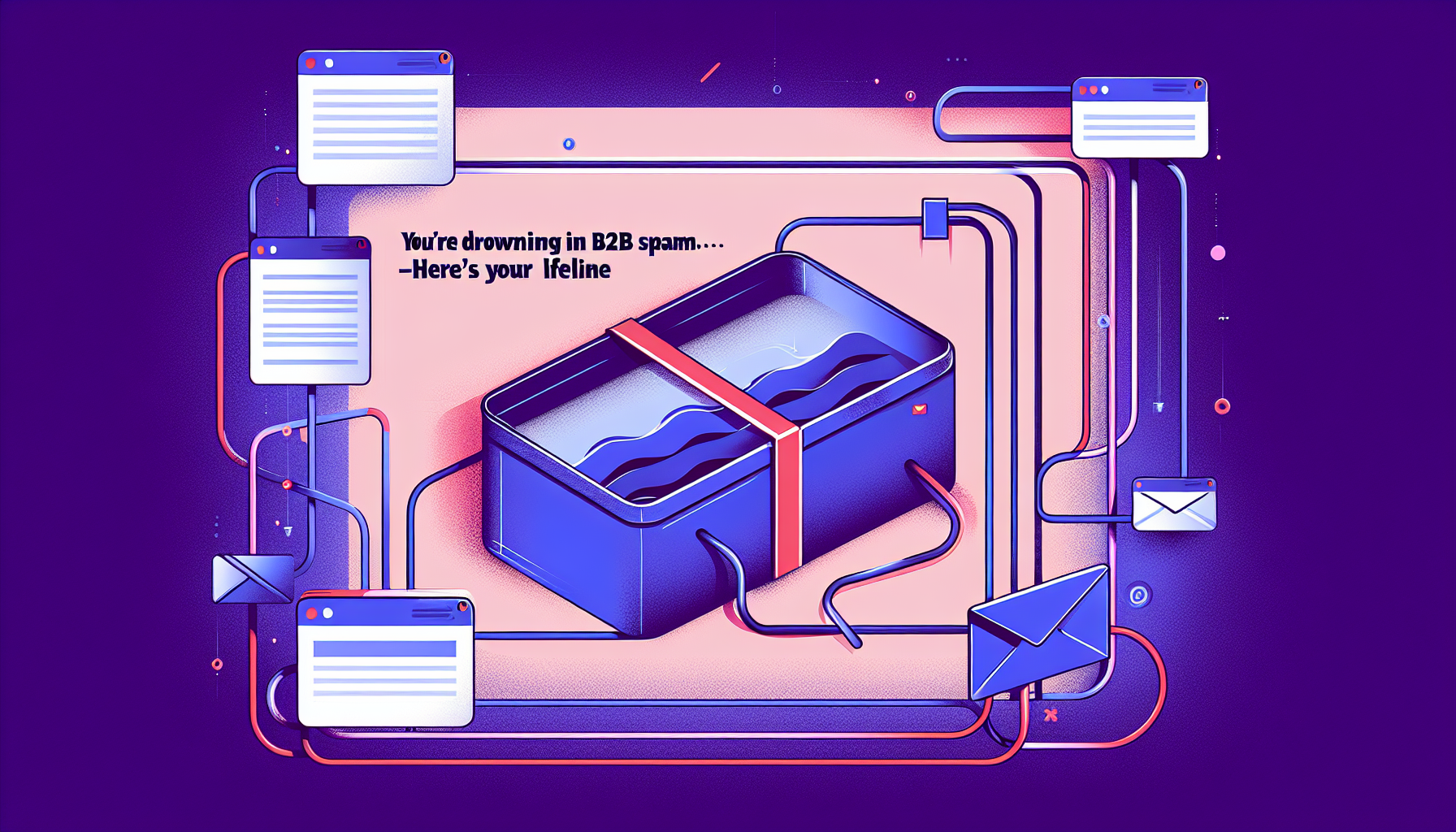 Professional illustration representing: You're Drowning in B2B Spam—Here's Your Lifeline