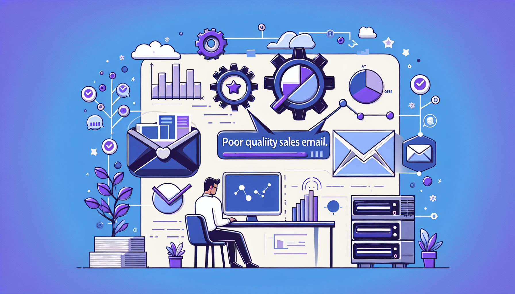 Professional illustration representing: I Analyzed 15 Sales Emails—They're All Garbage