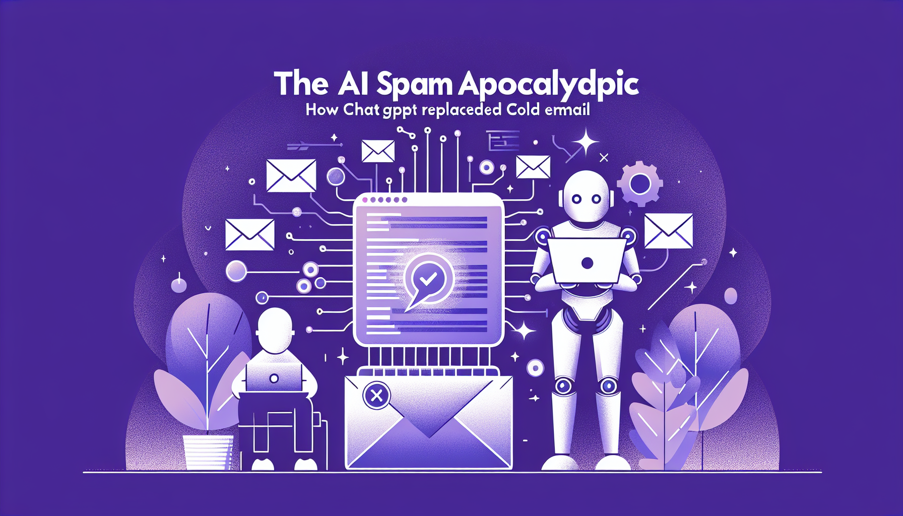 Professional illustration representing: The AI Spam Apocalypse: How ChatGPT Killed Cold Email