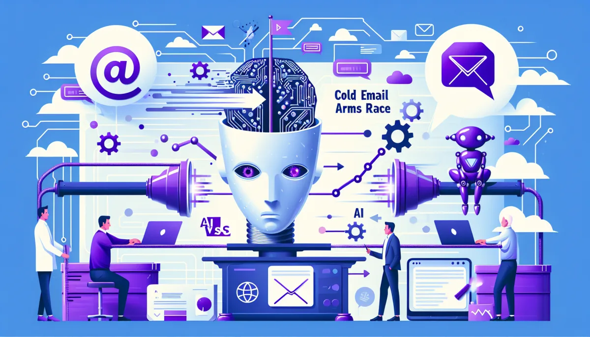 Professional illustration representing: The Cold Email Arms Race: AI vs. AI (And You're Losing)