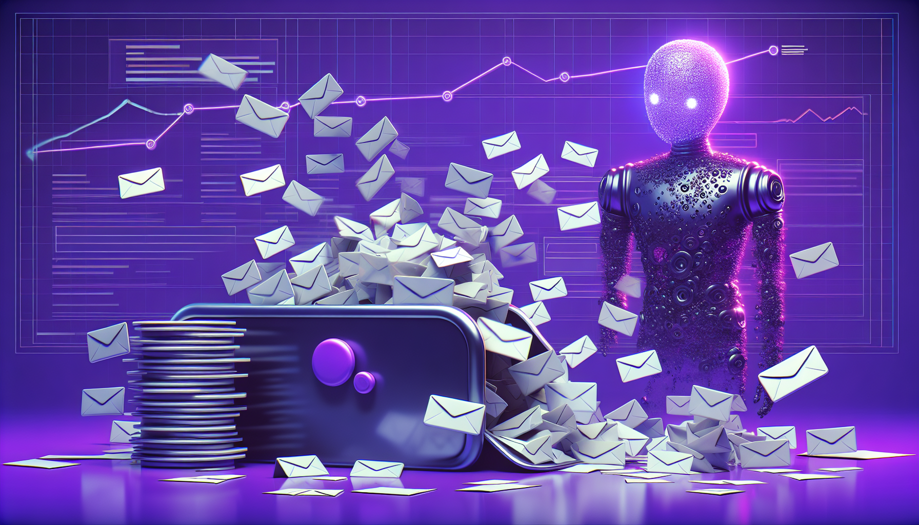 Professional illustration representing: The Dark Side of AI: Why Your Inbox is Drowning in Fake 'Personalization'